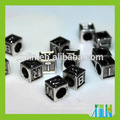 New Arrival Alloy Silver alphabet cube beads